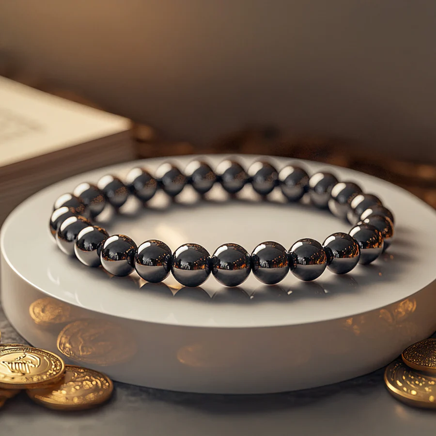 Astitva - Debt Free Destiny Karz Mukt Bracelet with silver Hematite