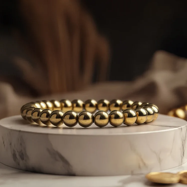 Astitva - Gold pyrite Money Bracelet – Manifest Wealth, Opportunities & Financial Flow 💸✨🌠
