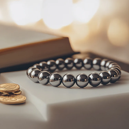 Astitva - Debt Free Destiny Karz Mukt Bracelet with silver Hematite