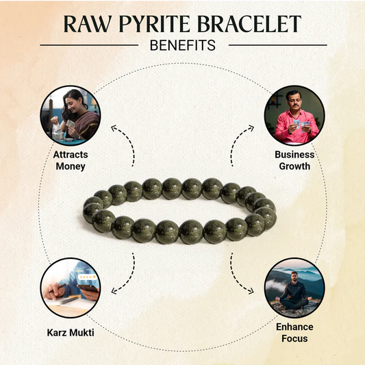 Astitva -Raw Pyrite Power Bracelet – Attract Wealth, Confidence & Protection 💰✨